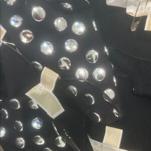 Black Studded Top with Silver Dome Accents